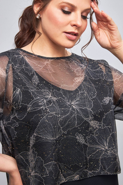 Платье с накидкой и длинным рукавом из текстиля для особых случаев Femme & Devur 80250 1.32BF(170) - фото 3