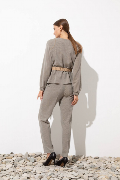 Блуза-жакет без подкладки из текстиля с карманами и поясом Femme & Devur 71017 1.32F(170) - фото 4