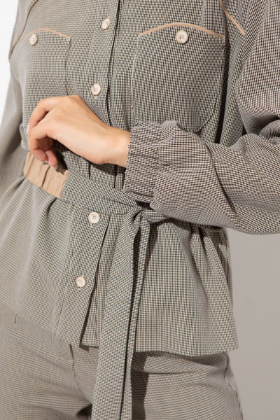 Блуза-жакет без подкладки из текстиля с карманами и поясом Femme & Devur 71017 1.32F(170) - фото 3