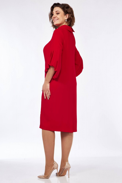 Платье с застежкой-молнией, красное, в стиле нарядный Vilena 933 красный - фото 7