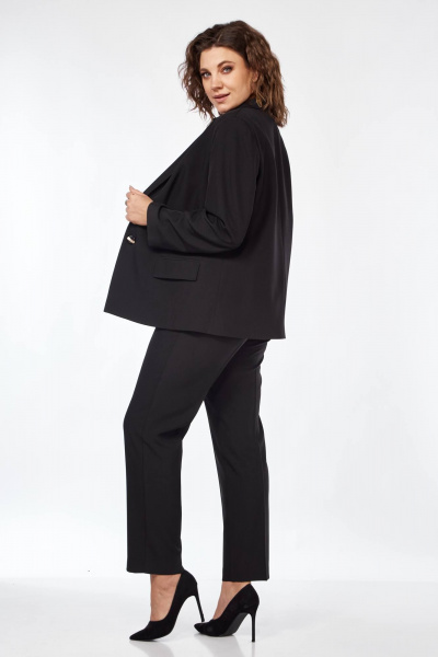 Костюм женский 2-х предметный жакет и брюки классика Vilena 917 черный - фото 10