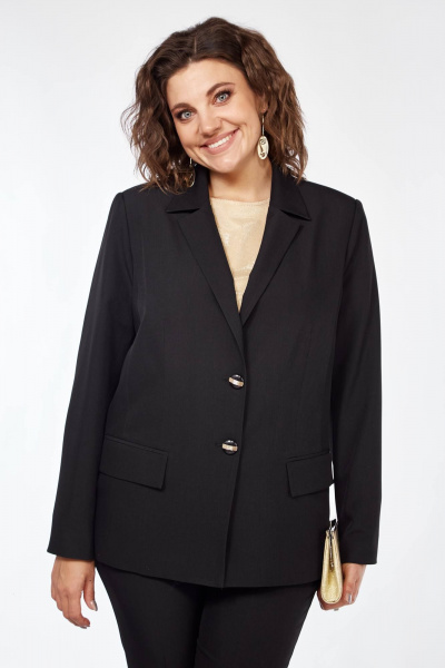 Костюм женский 2-х предметный жакет и брюки классика Vilena 917 черный - фото 8