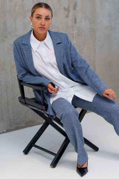 Белая рубашка свободного кроя из вискозы Ivera 5102 белый - фото 5