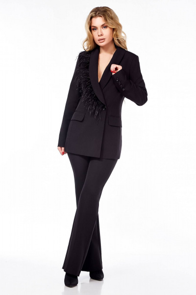 Брюки, жакет Ольга Стиль Л-215 черный - фото 8