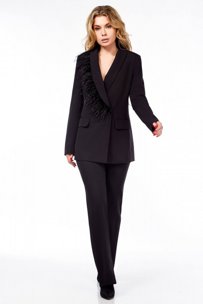 Брюки, жакет Ольга Стиль Л-215 черный - фото 1