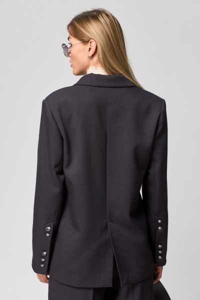 Жакет свободного кроя с однобортной застежкой и шлицей THE NAME 2261 графит - фото 5