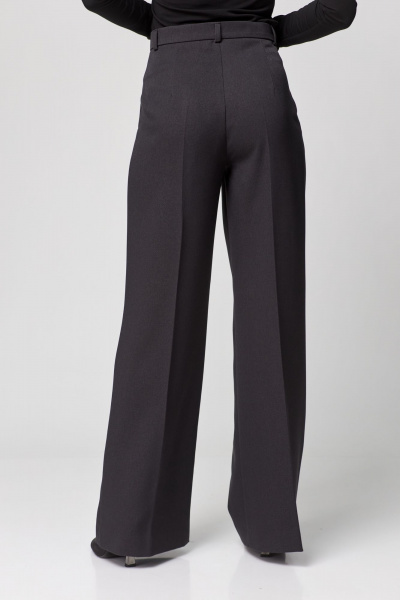 Брюки палаццо из премиальной ткани с защипами и высокой посадкой THE NAME 2263 графит - фото 6