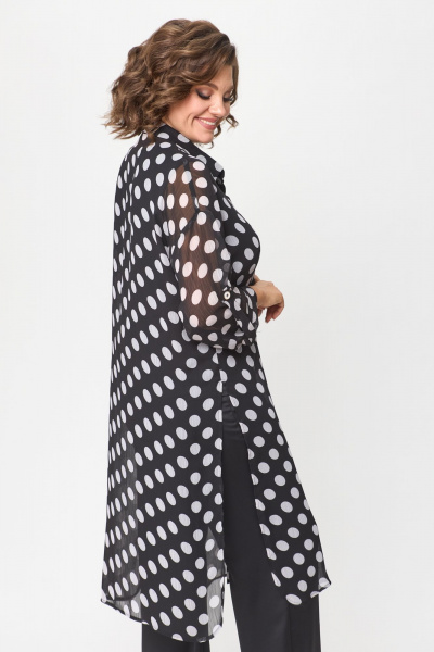 Нарядный брючный костюм из шифона и ткани CREP VELVET Solomeya Lux 963 черный - фото 13