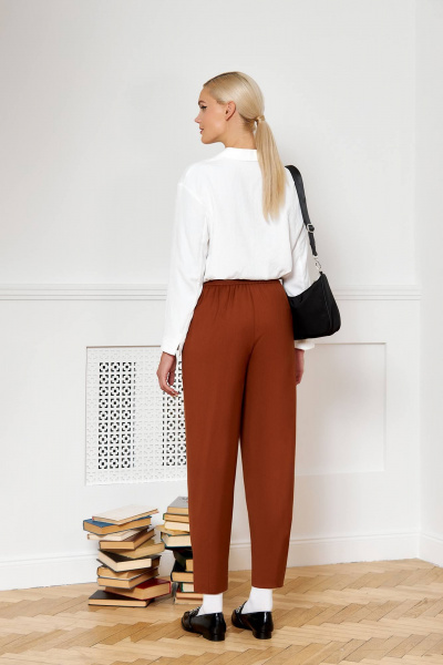 Свободная блуза из вискозы с разрезами по бокам VIZANTI 9104 молочный - фото 5