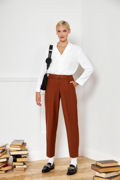 Свободная блуза из вискозы с разрезами по бокам VIZANTI 9104 молочный - фото 2