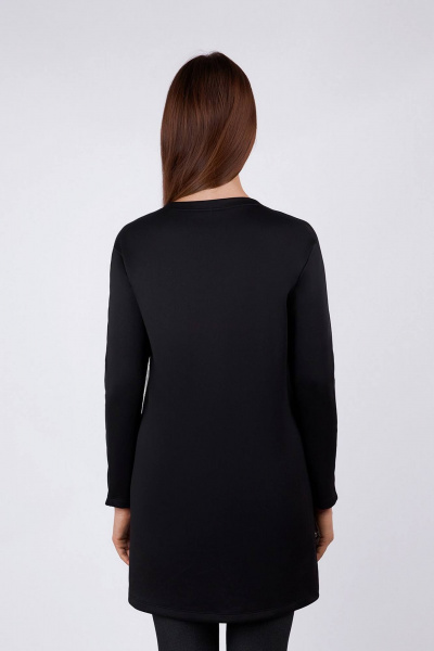 Черная женская туника из трикотажа с рельефами Verally 489-1 черный - фото 3