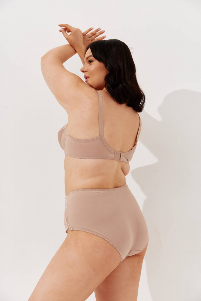 Трусы с высокой талией из хлопка и кружева, комфорт Леди Леда 327-284 - фото 2