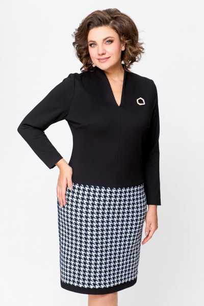 Платье Swallow 699 черный/гусиная_лапка - фото 13