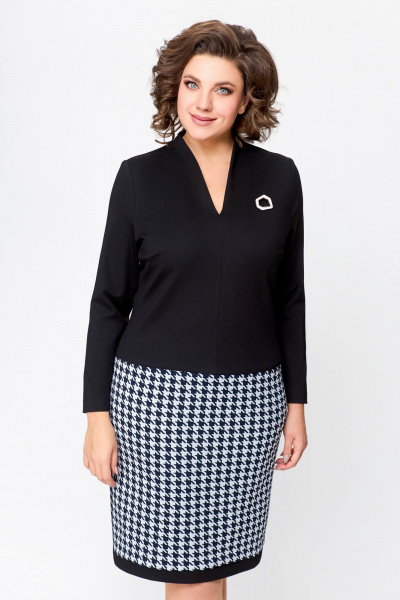 Платье Swallow 699 черный/гусиная_лапка - фото 12