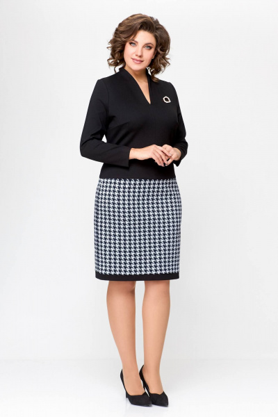 Платье Swallow 699 черный/гусиная_лапка - фото 5