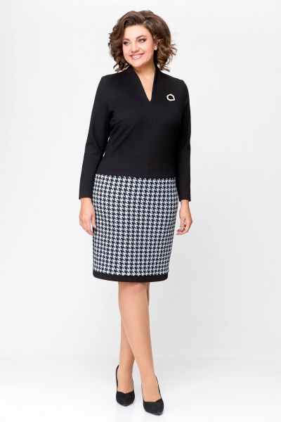 Платье Swallow 699 черный/гусиная_лапка - фото 3