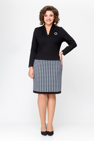 Платье Swallow 699 черный/гусиная_лапка - фото 1