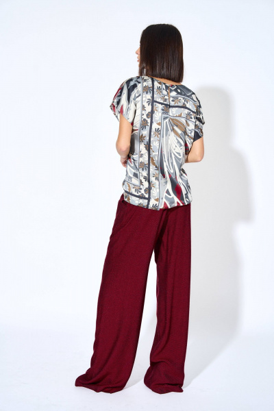 Демисезонные нарядные брюки из костюмной ткани AG Green G212/6 бордовый - фото 5