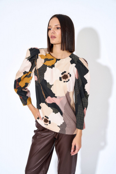 Блуза прямая из вискозы с нагрудными вытачками AG Green G408/3 - фото 4