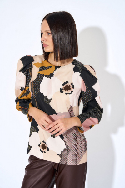 Блуза прямая из вискозы с нагрудными вытачками AG Green G408/3 - фото 2