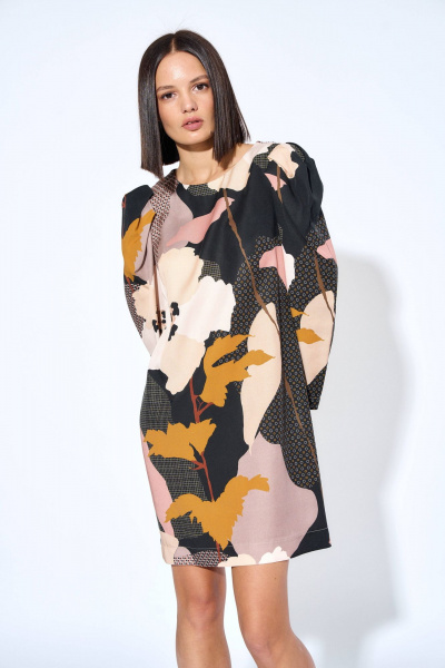 Платье прямое из плательной ткани с застежкой на потайную тесьму AG Green G409/1 - фото 1