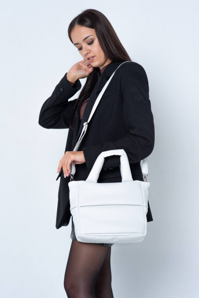 Модный шопер из экокожи с объемным дизайном MT.Style Molly2 white - фото 2