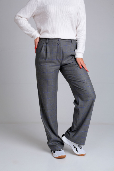 Трендовые брюки с складками и вставками из резинки Liona Style 891 - фото 3