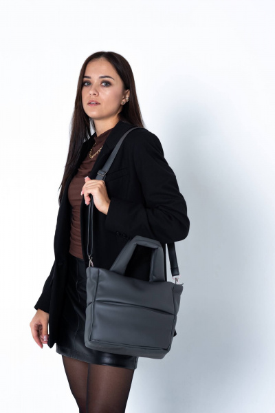Практичная мини-сумка из экокожи для повседневных образов MT.Style Molly2 grafit - фото 3