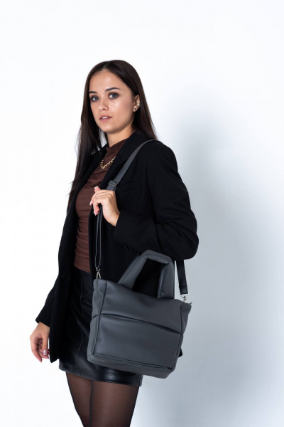 Практичная мини-сумка из экокожи для повседневных образов MT.Style Molly2 grafit - фото 2