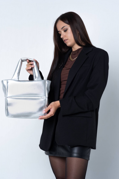 Сумка компактная из экокожи классический дизайн MT.Style Molly2 silver - фото 5