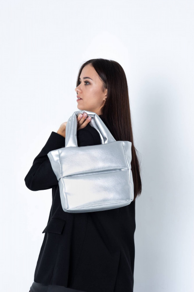 Сумка компактная из экокожи классический дизайн MT.Style Molly2 silver - фото 4