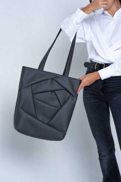 Шопер из экокожи в базовых цветах с несколькими карманами MT.Style shROSE2 grafit - фото 2