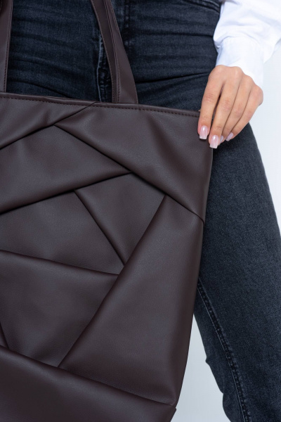 Большой шопер из экокожи с карманами и универсальным дизайном MT.Style shROSE2 brown - фото 4