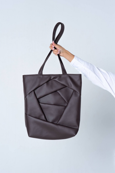 Большой шопер из экокожи с карманами и универсальным дизайном MT.Style shROSE2 brown - фото 2