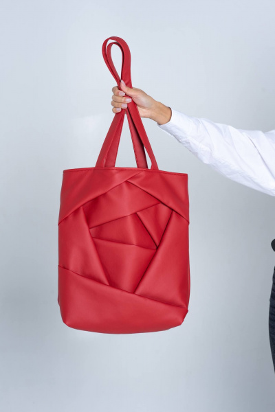 Шопер из экокожи с вместительным пространством MT.Style shROSE2 red - фото 6