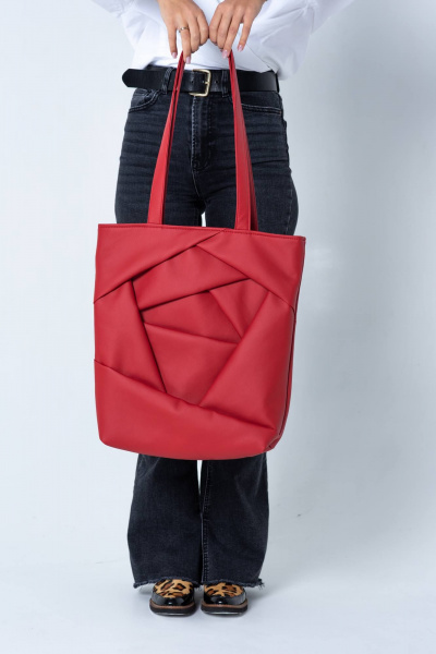 Шопер из экокожи с вместительным пространством MT.Style shROSE2 red - фото 5