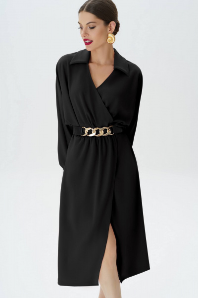 Платье со съемным поясом и V-образной горловиной Urs 23-269-2 - фото 8