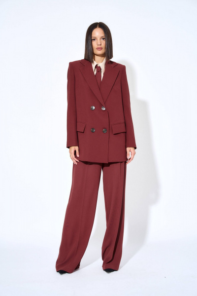 Костюмный жакет с прорезными карманами и брошью AG Green G418/4 - фото 5