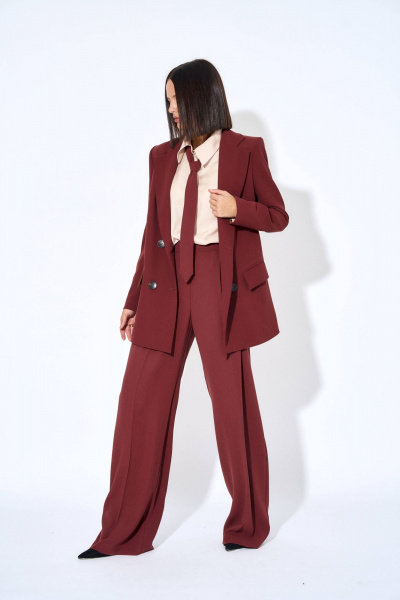 Костюмный жакет с прорезными карманами и брошью AG Green G418/4 - фото 3