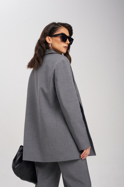 Жакет из костюмной ткани на кнопках, для делового образа Mixan 2061 - фото 5