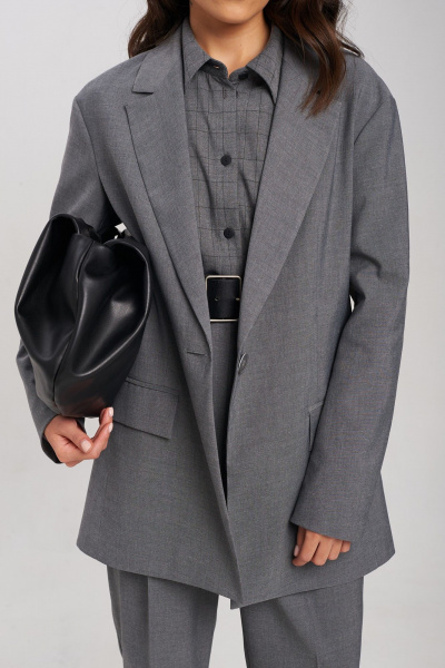 Жакет из костюмной ткани на кнопках, для делового образа Mixan 2061 - фото 4