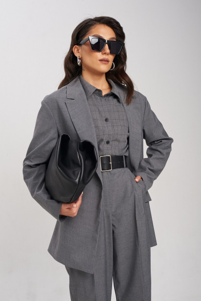 Жакет из костюмной ткани на кнопках, для делового образа Mixan 2061 - фото 3