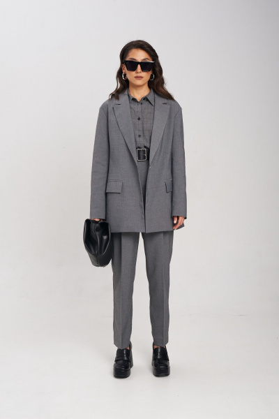 Жакет из костюмной ткани на кнопках, для делового образа Mixan 2061 - фото 2