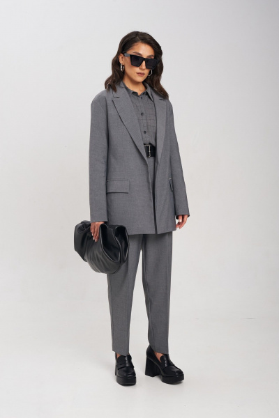 Жакет из костюмной ткани на кнопках, для делового образа Mixan 2061 - фото 1