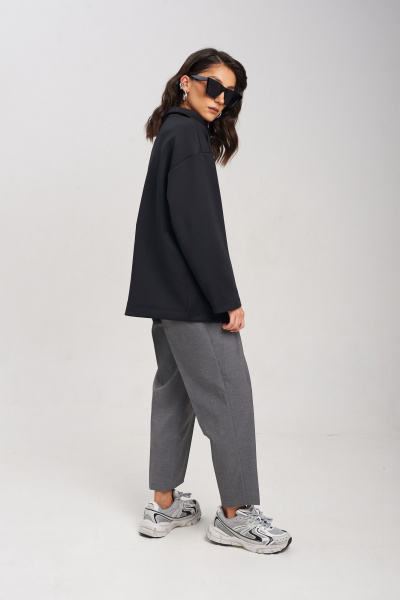 Деловые брюки из костюмной ткани с складками на передней части Mixan 3041 - фото 6