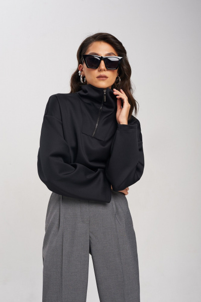 Деловые брюки из костюмной ткани с складками на передней части Mixan 3041 - фото 2