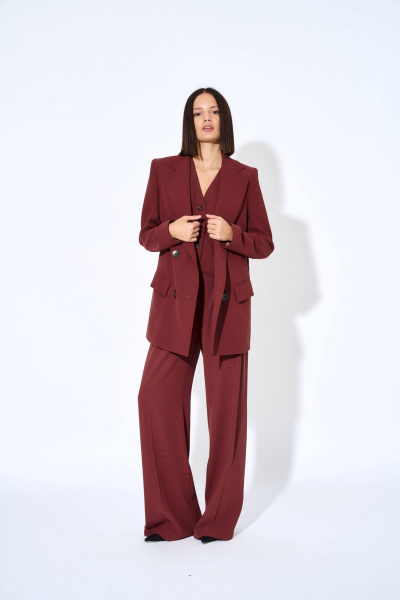 Красные деловые брюки с боковыми карманами AG Green G418/6 - фото 6