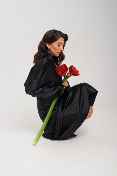 Классическая юбка А-силуэта из струящейся ткани с молнией сбоку Mixan 6003А - фото 5