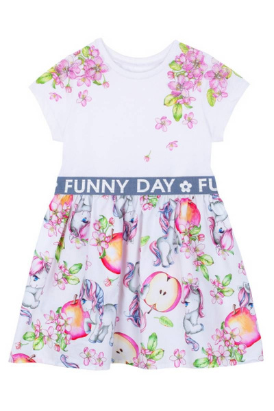 Платье на каждый день для девочки из хлопка с принтами Bell Bimbo 200039 набивной - фото 1