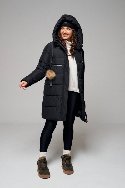 Пальто Beautiful&Free 6108 черный - фото 8